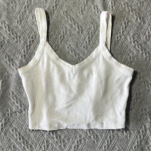 basic white tank crop top